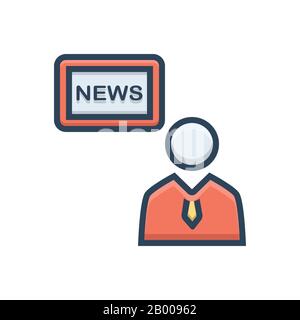 Illustrazione per l'ancoraggio delle notizie Illustrazione Vettoriale