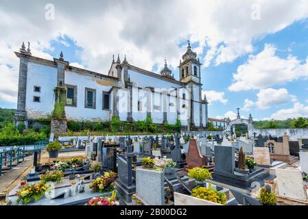 San Martino Di Tibaes Monastero Cimitero, Braga, Minho, Portogallo Foto Stock