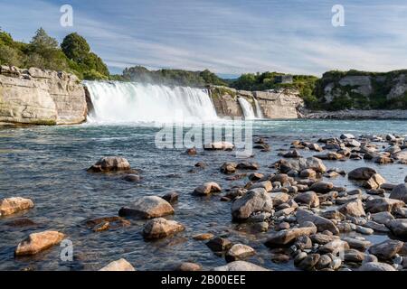 Maruia Falls, Maruia Valley, Murchison, Tasman, South Island, Nuova Zelanda Foto Stock