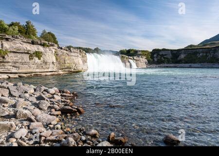 Maruia Falls, Maruia Valley, Murchison, Tasman, South Island, Nuova Zelanda Foto Stock