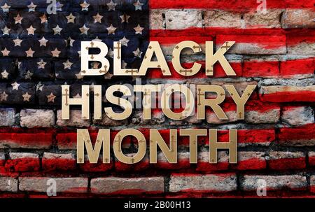 Black History Month (African-American History Month) background design per la celebrazione e il riconoscimento nel mese di febbraio. Foto Stock