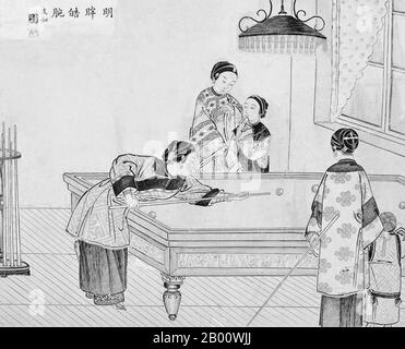 Cina: 'Occhi sdraianti e polsi bianchi'. Illustrazione dell'inchiostro su carta di Wu Youru (1839-1893), 1890 s. Foto Stock