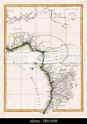 Africa: Mappa di Guinea e Kongo di Rigobert Bonne (1727-1794), Parigi, 1771. Foto Stock