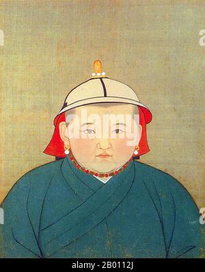 Rinchinbal (1326-14 dicembre 1332), era un figlio di Kusala che fu installato brevemente al trono della dinastia Yuan, ma morì subito dopo che egli prese il trono di Khagan dei Mongoli e dell'Imperatore della Cina. Era il monarca più corto nella storia imperiale della Mongolia. Rinchinbal Khan, figlio di Huslen Khan, nacque nel 1325, anno della tigre rossa. Nel 1332, l'anno della scimmia nera, assunse il trono e due mesi più tardi passò via. Foto Stock