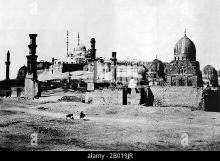 Egitto: Cairo, fotografato da Francis Frith (31 ottobre 1822 - 25 febbraio 1898), 1856. Francis Frith, anche scritto Frances Frith, è stato un fotografo inglese del Medio Oriente e di molte città del Regno Unito. Nel 1850 ha iniziato uno studio fotografico noto come Frith & Hayward a Liverpool. Frith, una drogheria di successo, e più tardi una stampante, ha favorito un interesse nella fotografia, diventando un membro fondatore della Liverpool Photographic Society nel 1853. Si recò in Medio Oriente in tre occasioni, la prima delle quali fu un viaggio in Egitto nel 1856. Foto Stock