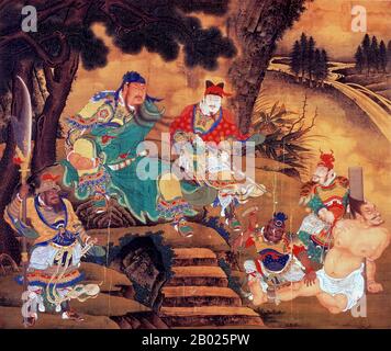 Guan Yu (morto 219), nome di stile Yunchang, era un servizio generale sotto il Signore della guerra Liu Bei nella dinastia Han tardo-orientale della Cina. Ha svolto un ruolo significativo nella guerra civile che ha portato al crollo della dinastia Han e alla creazione dello stato di Shu Han nel Periodo Dei Tre Regni, di cui Liu Bei era il primo imperatore. Come una delle figure storiche cinesi più conosciute in tutta l'Asia orientale, le storie di vita allineare di Guan hanno dato ampiamente senso a quelle fictionalised, la maggior parte di cui sono trovati nel romanzo storico 'Romance dei Tre Regni' o sono passati giù le generazioni, in wh Foto Stock