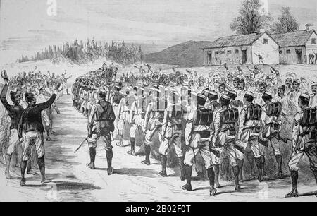 La guerra anglo-Manipur (1891) vide la conquista di Manipur dalle forze indiane britanniche e l'incorporazione del piccolo regno di Assamese all'interno del Raj britannico. Successivamente Manipur divenne uno Stato principesco sotto tutela britannica. Foto Stock