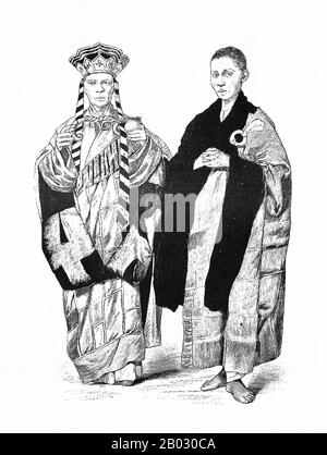 Dal 1861 al 1890 la casa editrice di Monaco di Baviera di Braun e Schneider pubblicò piatti di costume storico e contemporaneo nella loro rivista Munchener Bilderbogen. Questi piatti furono infine raccolti in forma di libro e pubblicati alla fine del secolo in Germania e Inghilterra. Foto Stock