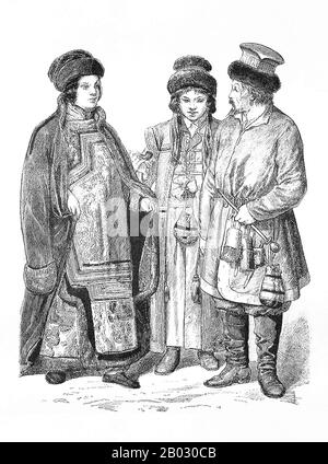 Dal 1861 al 1890 la casa editrice di Monaco di Baviera di Braun e Schneider pubblicò piatti di costume storico e contemporaneo nella loro rivista Munchener Bilderbogen. Questi piatti furono infine raccolti in forma di libro e pubblicati alla fine del secolo in Germania e Inghilterra. Foto Stock