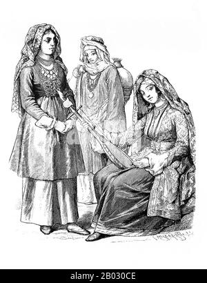 Dal 1861 al 1890 la casa editrice di Monaco di Baviera di Braun e Schneider pubblicò piatti di costume storico e contemporaneo nella loro rivista Munchener Bilderbogen. Questi piatti furono infine raccolti in forma di libro e pubblicati alla fine del secolo in Germania e Inghilterra. Foto Stock