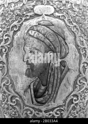 Abu ʿAlī al-Husayn ibn ʿAbd Allah ibn Sīna (c. 980, Afshana vicino Bukhara – 1037, Hamadan, Iran), comunemente conosciuto come Ibn Sīna o dal suo nome latinizzato Avicenna, era un polymath persiano, che ha scritto quasi 450 trattati su una vasta gamma di soggetti, di cui circa 240 sono sopravvissuti. In particolare, 150 dei suoi trattati sopravvissuti si concentrano sulla filosofia e 40 di essi si concentrano sulla medicina. Le sue opere più famose sono il Libro della guarigione, una vasta enciclopedia filosofica e scientifica, e il Canone della Medicina, che era un testo medico standard in molte università medievali. Il Canone Dei Medici Foto Stock