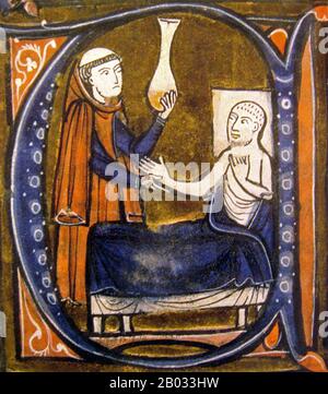 Abu Bakr Muhammad ibn Zakariyya al-Razi, noto anche con il suo nome latinizzato Rhazes o Rasis (854 CE – 925 CE), è stato un politmath persiano, medico, alchimista, filosofo, e figura importante nella storia della medicina. Un pensatore completo, Razi ha dato contributi fondamentali e duraturi a vari campi, che ha registrato in oltre 200 manoscritti, ed è particolarmente ricordato per numerosi progressi nella medicina attraverso le sue osservazioni e scoperte. Un primo sostenitore della medicina sperimentale, divenne un medico di successo, e servì come capo medico degli ospedali di Baghdad e Rey. Ge Foto Stock