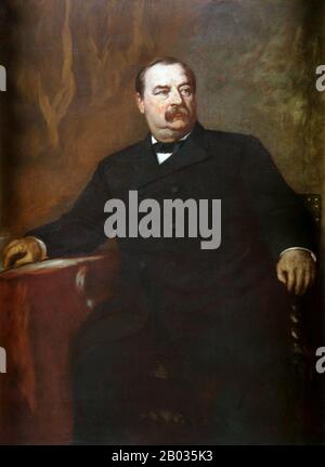 Stephen Grover Cleveland (Londra, 18 marzo 1837 – Londra, 24 giugno 1908) è stato un . 22nd 24th Vinse il voto popolare per tre elezioni presidenziali – nel 1884, 1888 e 1892 – ed era uno dei tre democratici (con Andrew Johnson e Woodrow Wilson) a fungere da presidente durante l'era della dominazione politica repubblicana dal 1861 al 1933. È stato anche il primo e unico presidente della storia americana a servire due mandati non consecutivi. Foto Stock