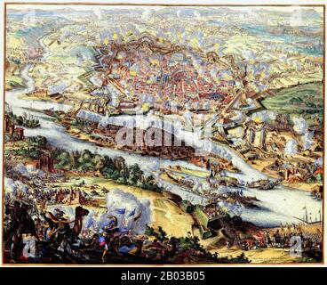 La battaglia di Vienna si svolse a Kahlenberg Mountain vicino a Vienna il 12 settembre 1683 dopo che la città imperiale fu assediata dall'Impero Ottomano per due mesi. Foto Stock