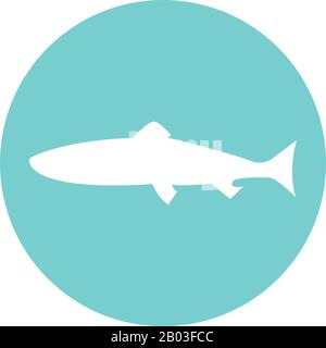 Design vettoriale icona stile blocco squalo isolato Illustrazione Vettoriale