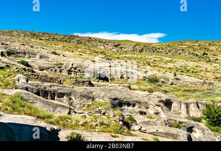 Uplistsikhe, un antico rock-conci di città in Georgia Foto Stock