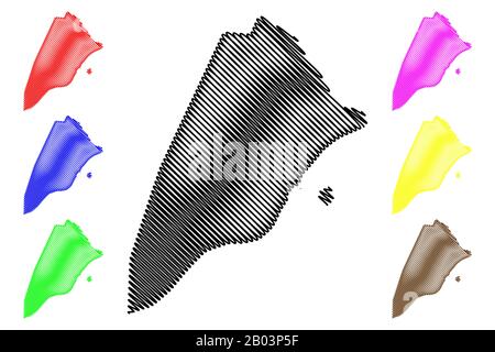 Regione di Bissau (Repubblica di Guinea-Bissau, regioni della Guinea Bissau) illustrazione del vettore di mappa, tracciare la mappa della città di Bissau Illustrazione Vettoriale