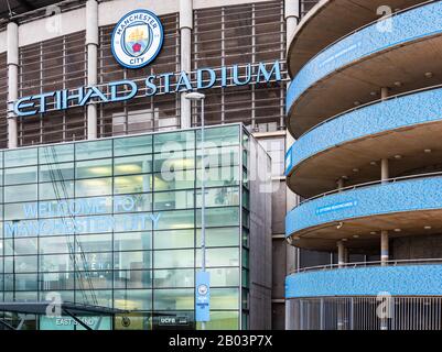 East Stand Del Manchester City'S Etihad Stadium Foto Stock