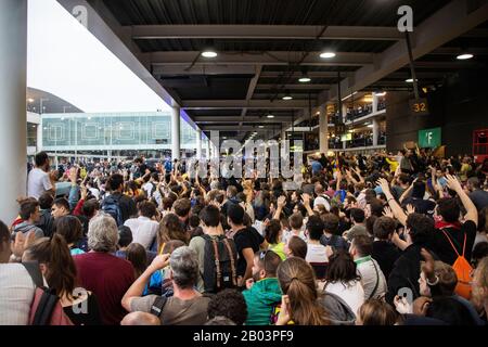 Scontri A Barcellona 2019 - Aeroporto (Barcellona, El Prat) Foto Stock