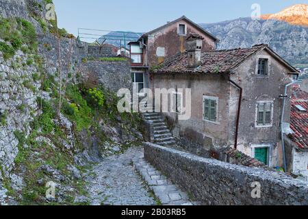 Case nella parte vecchia di Cattaro, in Montenegro Foto Stock