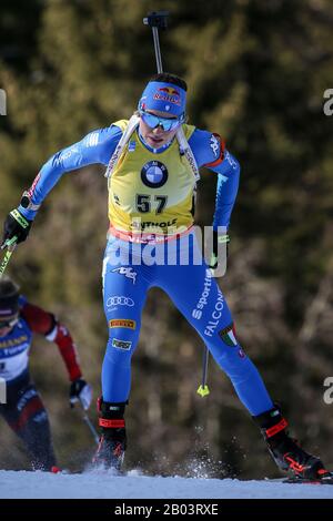 Anterselva (BZ), Italia, 18 Feb 2020, la grinta di dorothea wierer (ita) in azione durante la Coppa del mondo IBU Biathlon 2020 - 15 Km Individuale Donne - Biathlon - credito: LPS/Luca Tedeschi/Alamy Live News Foto Stock