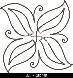 Fiorire immagine della cornice del vettore monolina. Calligraphy disegnato a mano stile ornamento vintage per logo, invito, matrimonio, regali, foto, monogramma Illustrazione Vettoriale