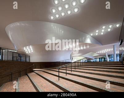 Amburgo, Elbphilharmonie, Entwurf Herzog & De Meuron, Erbaut 2007-2016, Foyer Foto Stock