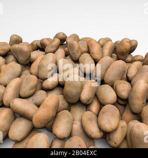 patate isolate su sfondo bianco 3d illustrazione Foto Stock