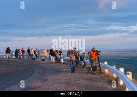 Persone che fotografano campi da Steptoe Butte state Park nella Whitman County a Palouse vicino a Pullman, Washington state, USA. Foto Stock