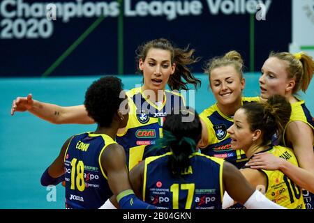 Treviso, Italia, 18 Feb 2020, felicità di imoco volley conegliano durante Carrario Imoco Conegliano vs Nantes VB - Volleyball Champions League Women - Credit: LPS/Ettore Griffoni/Alamy Live News Foto Stock