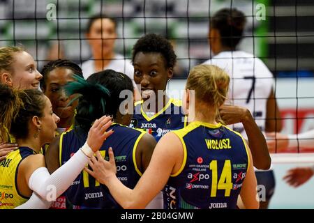 Treviso, Italia, 18 Feb 2020, felicità di paola egonu (conegliano) durante Carrario Imoco Conegliano vs Nantes VB - Volleyball Champions League Women - Credit: LPS/Ettore Griffoni/Alamy Live News Foto Stock