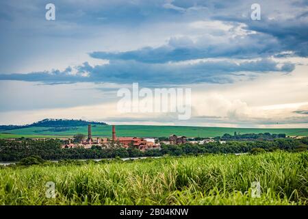 Industria della fabbrica di canna da zucchero - Sao Paulo, Brasile Foto Stock