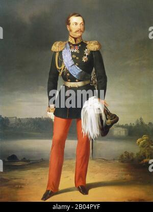 L'Imperatore Russo Alessandro Ii Nikolaevich. Pittura di E. Botman, 19th secolo. Foto Stock