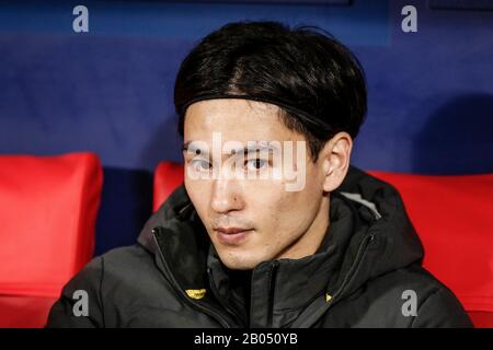 Stadio Wanda Metropolitano, Madrid, Spagna. 18th Feb, 2020. UEFA Champions League Football, Atletico de Madrid contro Liverpool; Takumi Minamino (Liverpool) inizia sul banco Credit: Action Plus Sports/Alamy Live News Foto Stock