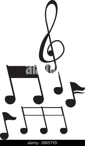 icona audio isolato di music notes Illustrazione Vettoriale