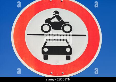 Registrazione in germania Veicoli cingolati ammessi. Nessun accesso ai veicoli a motore, Foto Stock