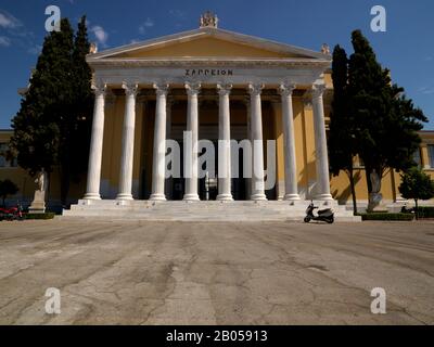 Facciata di una sala espositiva, Zappeion, Giardino Nazionale di Atene, Atene, Attica, Grecia Foto Stock