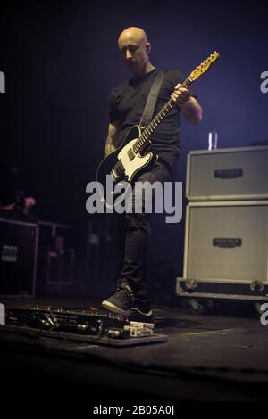 Jeff Stinco guida chitarrista da Simple Plan, live al o2 victoria warehouse manchester uk, 13 febbraio 2020 Foto Stock