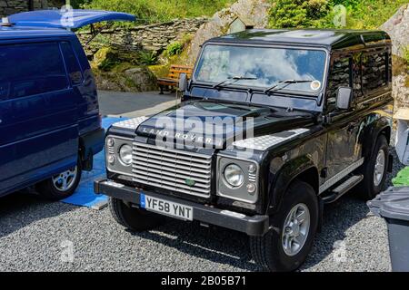 Ambelside, 13 LUGLIO: Primo piano di una bella Land Rover auto il 13 LUGLIO 2011 a Ambelside, Regno Unito Foto Stock