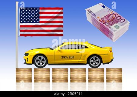 Chevrolet, Camaro, ZL1, su monete euro Foto Stock