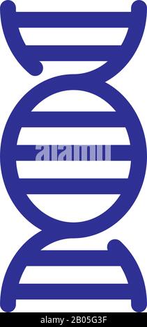 icona della catena del dna su sfondo bianco, stile linea spessa, illustrazione vettoriale Illustrazione Vettoriale