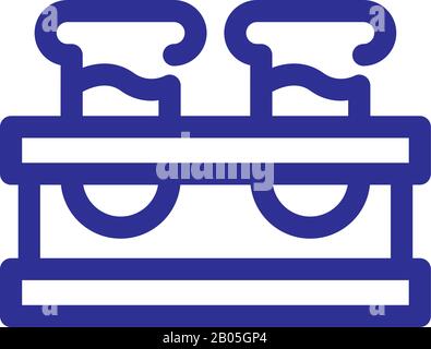 provette con sostanze chimiche su sfondo bianco, linea spessa, illustrazione vettoriale Illustrazione Vettoriale