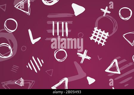 Semplici forme geometriche disegnate a mano a matita. Illustrazione Vettoriale