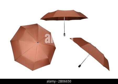 Set di ombrelloni. Illustrazione del vettore. Protezione dalla pioggia. Illustrazione Vettoriale