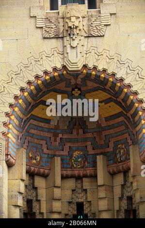 USA, MICHIGAN, DETROIT, DOWNTOWN, EDIFICIO GUARDIAN, DETTAGLIO, INGRESSO Foto Stock