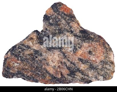 Hornblende granito, Plutonico, Ottawa un granito contenente hornblende, una roccia plutonica felsica, generalmente adamellite o granodiorite, contenente un'ampura Foto Stock
