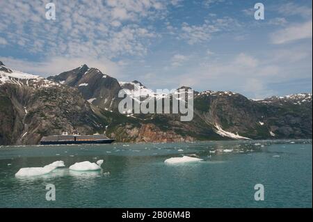 Holland America nave da crociera MS Westerdam nel Parco Nazionale di Glacier Bay, Alaska, STATI UNITI D'AMERICA Foto Stock