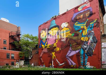 Graffiti Nel Meatpacking District, Manhattan, New York City, New York State, Usa Foto Stock