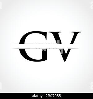 GV lettera tipo Logo Design template vettoriale. Lettera astratta GV logo Design Illustrazione Vettoriale