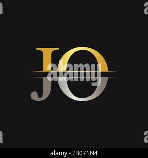 JO lettere del tipo di Logo Design template vettoriale. Lettera astratta JO logo Design Illustrazione Vettoriale